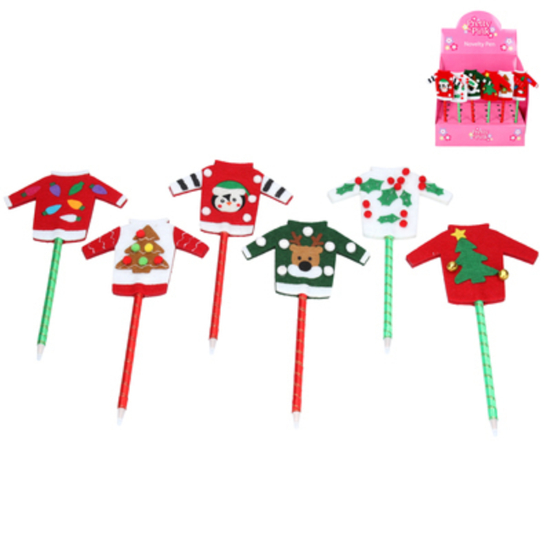 This Felt Christmas Jumper Pen by designer Gisela Graham is the perfect novelty gift or stocking filler. Choice of 6 festive pens - If you have a preference please specify when ordering. Remember Booker Flowers and Gifts for Gisela Graham Christmas Decorations and Gifts. Please note this is not a set of 6 - there is a choice of 6 different designs. Size: (LxWxD) 20x11x1cm.